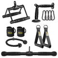 DYNASQUARE Black Heavy Duty Steel Cable Machine Attachments Set for Home Gym