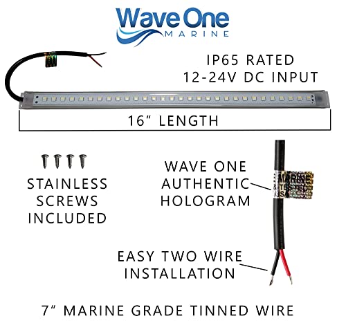 16-Inch RGBW Marine LED Accent Light Strip Waterproof Interior Exterior Boat Lighting