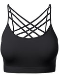 Large-X-Large Women Sports Bra Criss Cross Strappy Wirefree Crop Top