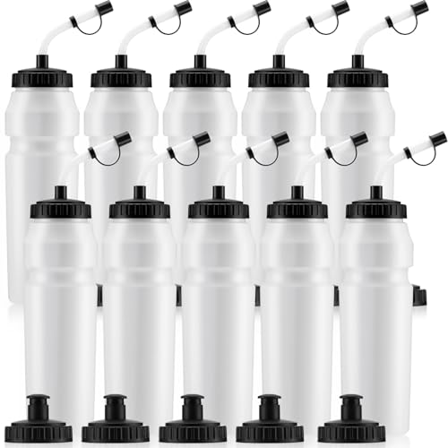 10 Pack 1L Sports Water Bottles with Dual Lids for Hydration & Fitness