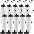 10 Pack 1L Sports Water Bottles with Dual Lids for Hydration & Fitness