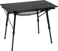 Portal Camping Folding Aluminum Table with Mesh Storage - Black, Large 35.4"L x 20.9"W, Adjustable Height