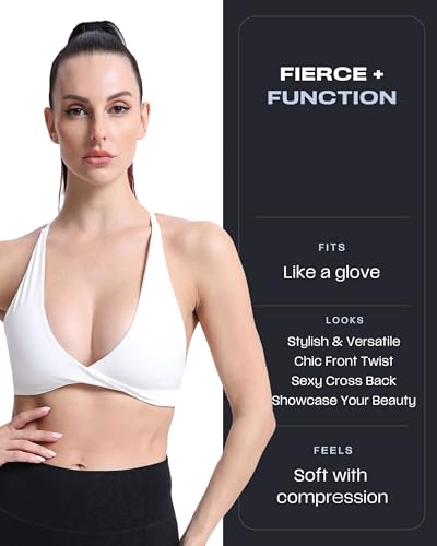 Aoxjox Metamorph Sienna Twist Sports Bra - White Medium