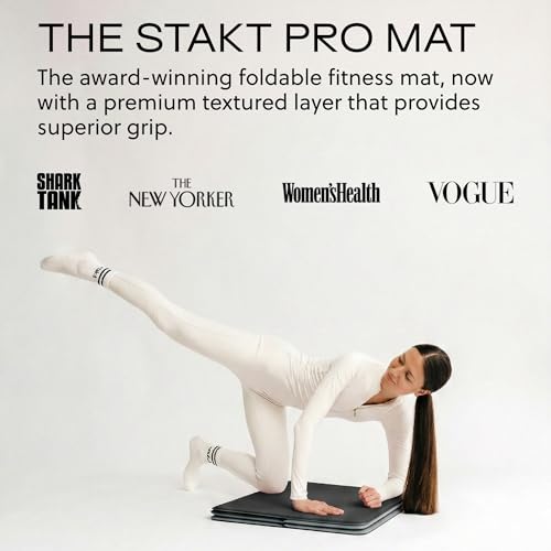 Stakt Foldable Yoga Mat Pro Black - Non Slip 2-in-1 Exercise & Pilates Mat