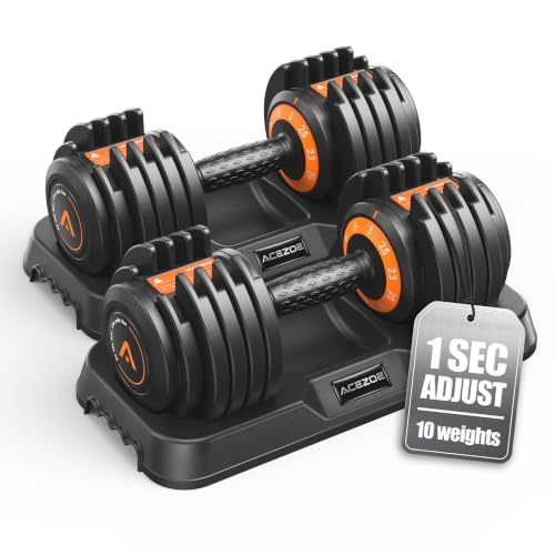 Acezoe 25LB Adjustable Dumbbell Set of 2 – Quick-Adjust Fitness Weights