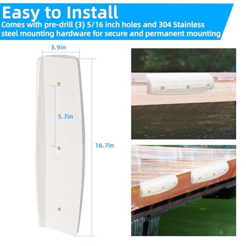 White Boat Dock Bumpers 6 Pack - Soft UV-Resistant Marine Fender for Docking
