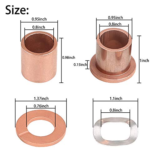 Golf Cart Spindle Bushing Kit - Upper & Lower Bronze King Pin Replacement