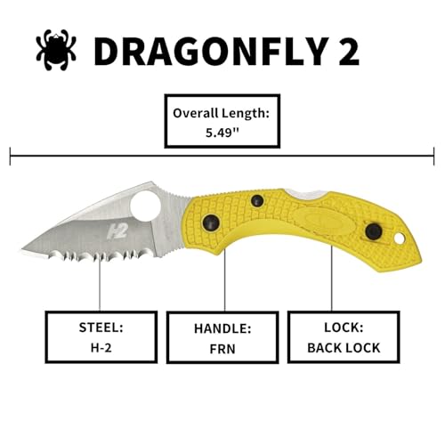 Salt-Resistant Folding Pocket Knife with Yellow Handle 2.4" Blade - Saltwater Utility