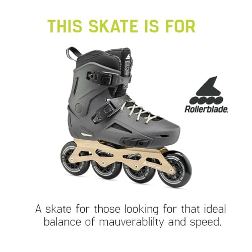 Rollerblade Lightning 90 Men's Urban Inline Skates - Anthracite & Taupe, Size 10