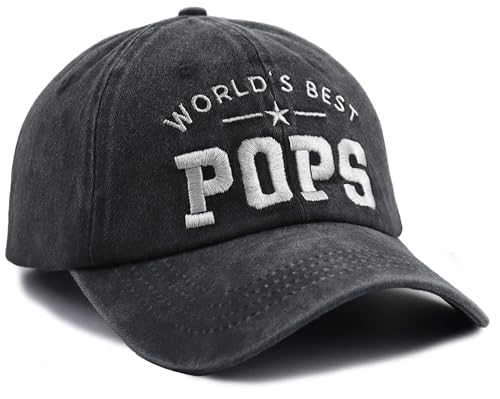 Adjustable Embroidered Papa Baseball Cap - Black, One Size - Men's Hats
