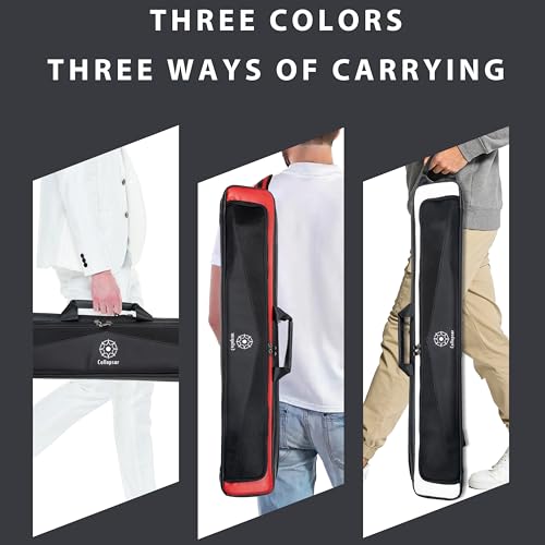 Collapsar Pool Cue Case Holds 4 Butts & Shafts Black with Red Durable Billiard Stick Case