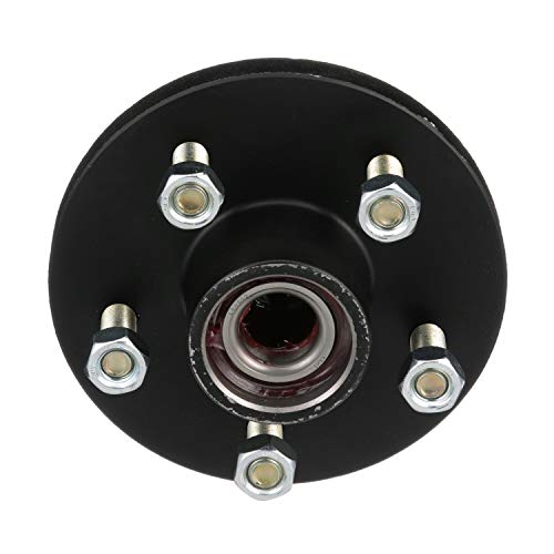 Trailer Wheel Hub Kit - 1-3/8 in. Axle, 5 Lug, Painted Black, Pre-Greased