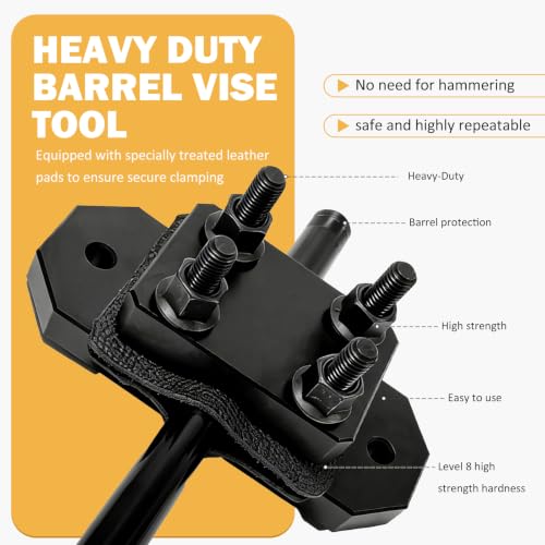 Black Heavy Duty Barrel Vise Clamp for 0.67-1.375 Inch Barrels - Surface Protection