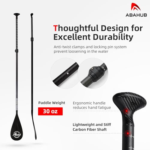 Abahub 3-Piece Carbon Fiber SUP Paddle Set - Adjustable 67-86
