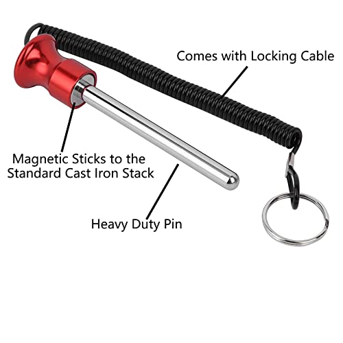 Weight Stack Pin for Gym Equipment - Magnetic Drop Set Pin with Pull Rope (Variation 1)