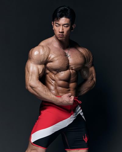 FIED IFBB 15-Inch Men's Physique Competition Posing Shorts - Mountain Red