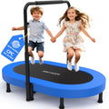 ANCHEER 56-Inch Foldable Double Mini Trampoline for Kids, Deep Blue