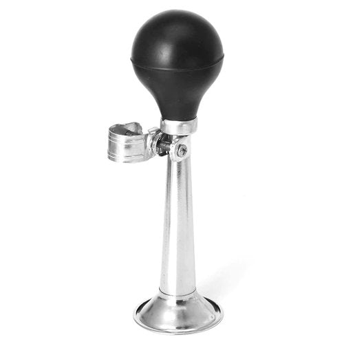 Metal Air Horn for Bicycle, Vehicles, Golf Carts - Bike Bells With Rubber Squeeze, Kids Bike Accessory, 7 Inches (Silver)