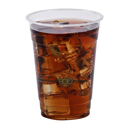 Eco Products GreenStripe 16 oz Disposable Clear Cold Cups - 1000 Count