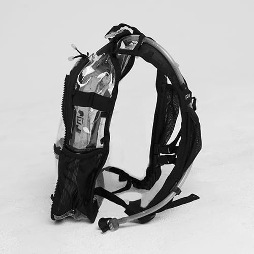 RAVERUNNER® Clear Hydration Pack | Festival Approved Hydration Backpack with 2L Bladder & Quick Disconnect Hose | Transparent Camelbak Water Backpack, Clear Hydration Backpack, ClearCamelbak