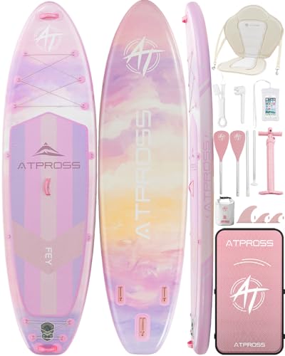 Inflatable Paddle Board 11'6" Extra Wide 450lbs Capacity - Gradient Rose Pink