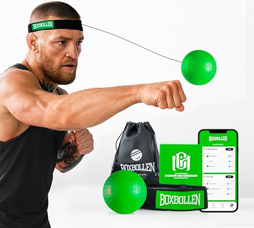 Boxbollen Reflex Ball Green - Hand Eye Coordination Boxing Exercise & Christmas Gift