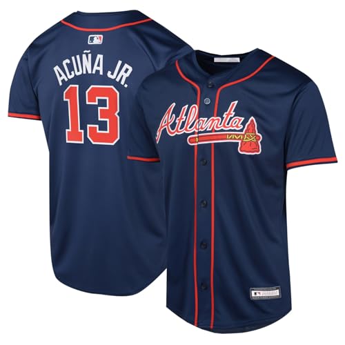 Youth MLB Jersey Ronald Acuna Jr. Atlanta Braves Navy Alternate 8-20