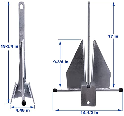 Young Marine 8 LB Galvanized Fluke Anchoring Kit for Boats 12-22FT