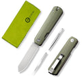 CIVIVI Sendy 3-in-1 Multitool Pocket Knife with Tweezers and Toothpick, Green/Red