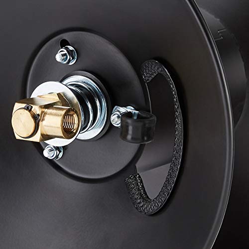 Amazon Basics Retractable Air Hose Reel - Fits 3/8-Inch 50-Foot Air Compressor Hoses, Without Hose, Portable, Black