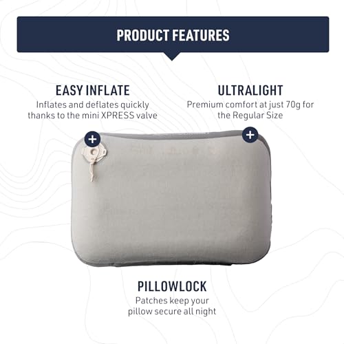 Inflatable Down Travel Pillow for Camping & Backpacking - Ultralight & Packable
