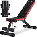 Adjustable Folding Weight Bench for Home Gym - Black-Red, 660 lbs Capacity, Multi-Functional Workout Bench