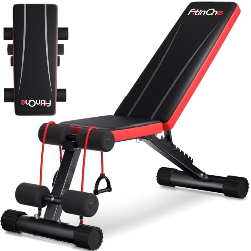 Adjustable Folding Weight Bench for Home Gym - Black-Red, 660 lbs Capacity, Multi-Functional Workout Bench