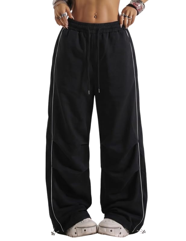 Women’s Wide Leg Parachute Dance Pants X-Small Black - Nev Studio