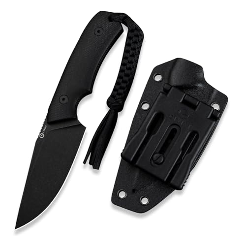 CIVIVI Gander Fixed Blade Knife with Sheath - Black, 3.63" 14C28N Steel, Full Tang, Outdoor & Camping Knife