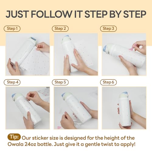 4PCS Waterproof Daisy Stickers for Owala Water Bottle - Colorful Floral Print, 24 OZ