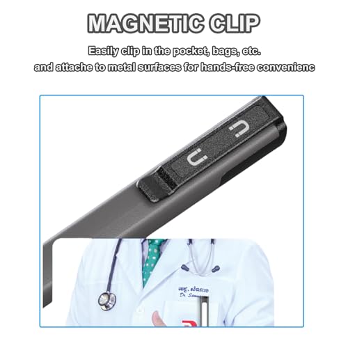 Rechargeable LED Pen Light Flashlight Gray - Compact, Multi-Mode, USB Charging