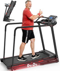 Redliro Black Senior Walking Treadmill 400lb Capacity with Handrails, Incline & Easy Controls