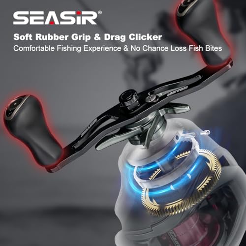 SEASIR Left Hand Baitcasting Reel with Digital Braking System, Ultralight Fishing Reel