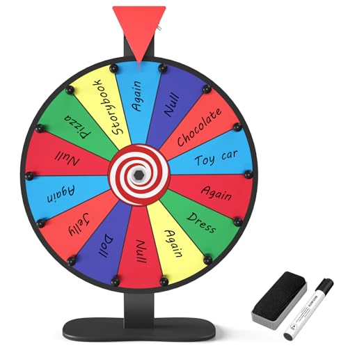 12 Inch Heavy Duty Prize Wheel with 14 Slots for Party and Classroom Games