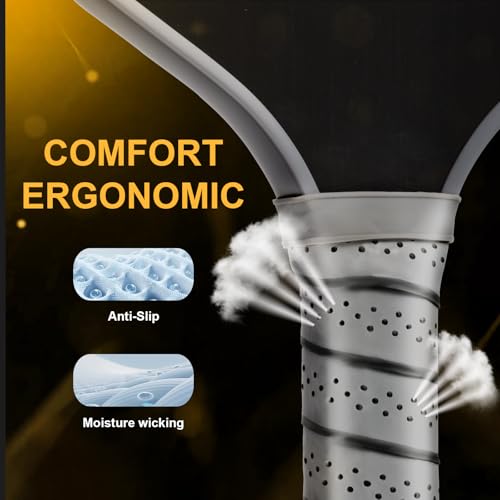Grey Pickleball Paddles Set of 4 - USAPA Approved Carbon Fiber Surface, Lightweight 14mm PP Honeycomb Core for Beginners