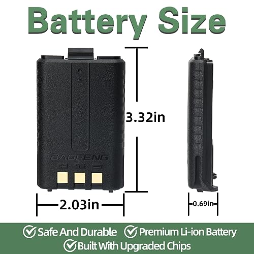 BAOFENG UV-5R Battery BL-5C Rechargeable Pack with USB-C Support - Medium