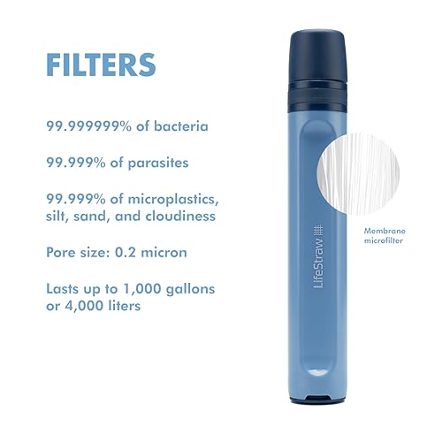 LifeStraw Peak Personal Water Filter Straw - Dark Mountain Gray 2PK - Emergency & Outdoor Hydration