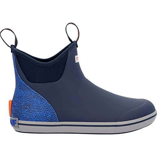 XTRATUF Men's Trolling Pack Fleece-Lined Ankle Deck Boots - Blue Variation 13