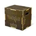 Yes4All 3-in-1 Wooden Plyo Box for Home Gym - Moss Brown, 16x14x12 Inches