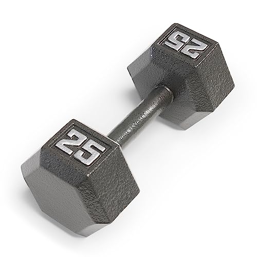 Marcy 25lb Cast Iron Hex Dumbbell - Space-Saving Hex Shaped Head