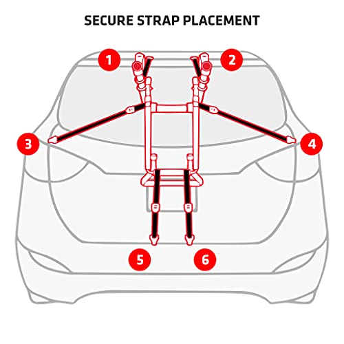 Bike Rack Trunk Mount 3-Bike Carrier - Black & Red Variation