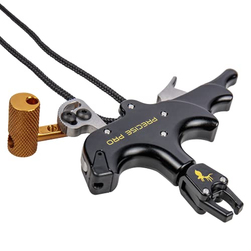 Trophy Ridge Precise Pro Archery Release - Pro Performance, 4-Finger Design, Smooth Sear-Style Mechanism, Torque-Free Rotation, Adjustable Thumb-Trigger and Sear Tension, Sling Wrist Strap Included