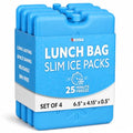 Kona 4 Pack Slim Ice Packs for Lunch Boxes & Coolers - Reusable Quick Freeze Small Cold Packs - Blue Variation 4
