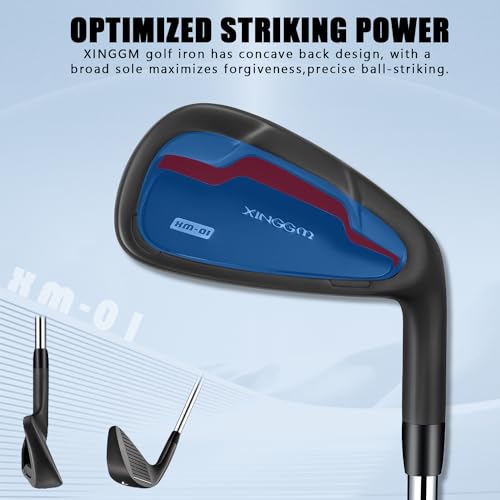 XINGGM Left-Handed Golf Irons Set 2 Pcs Premium Steel Shaft for Men, Stiff Flex